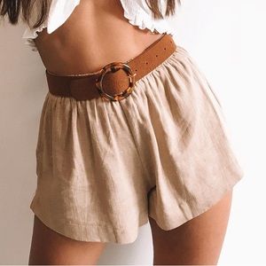 Princess Polly Beach House Shorts Tan - 0